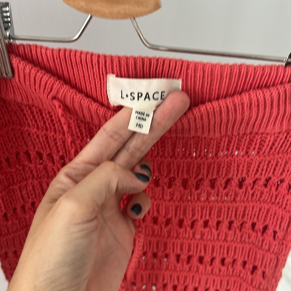 L*Space Coral Crochet Swim Set - Beach Vacation Dress - Picture 8 of 12